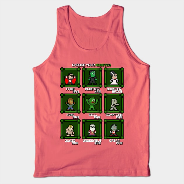 Choose Your Monster Retro 8 Bit Tank Top by WithoutYourHead